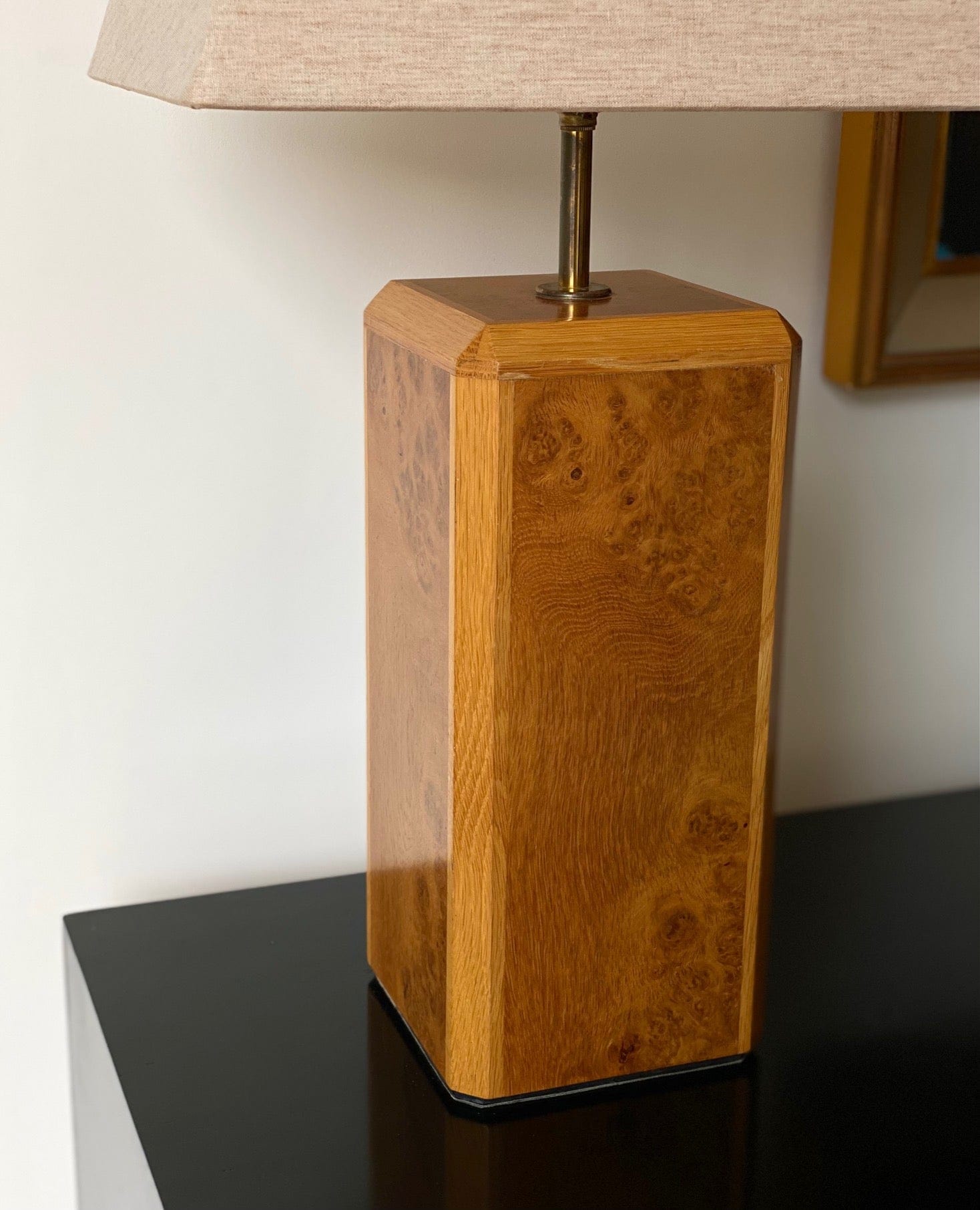 KEPT London Stock Large walnut table lamp