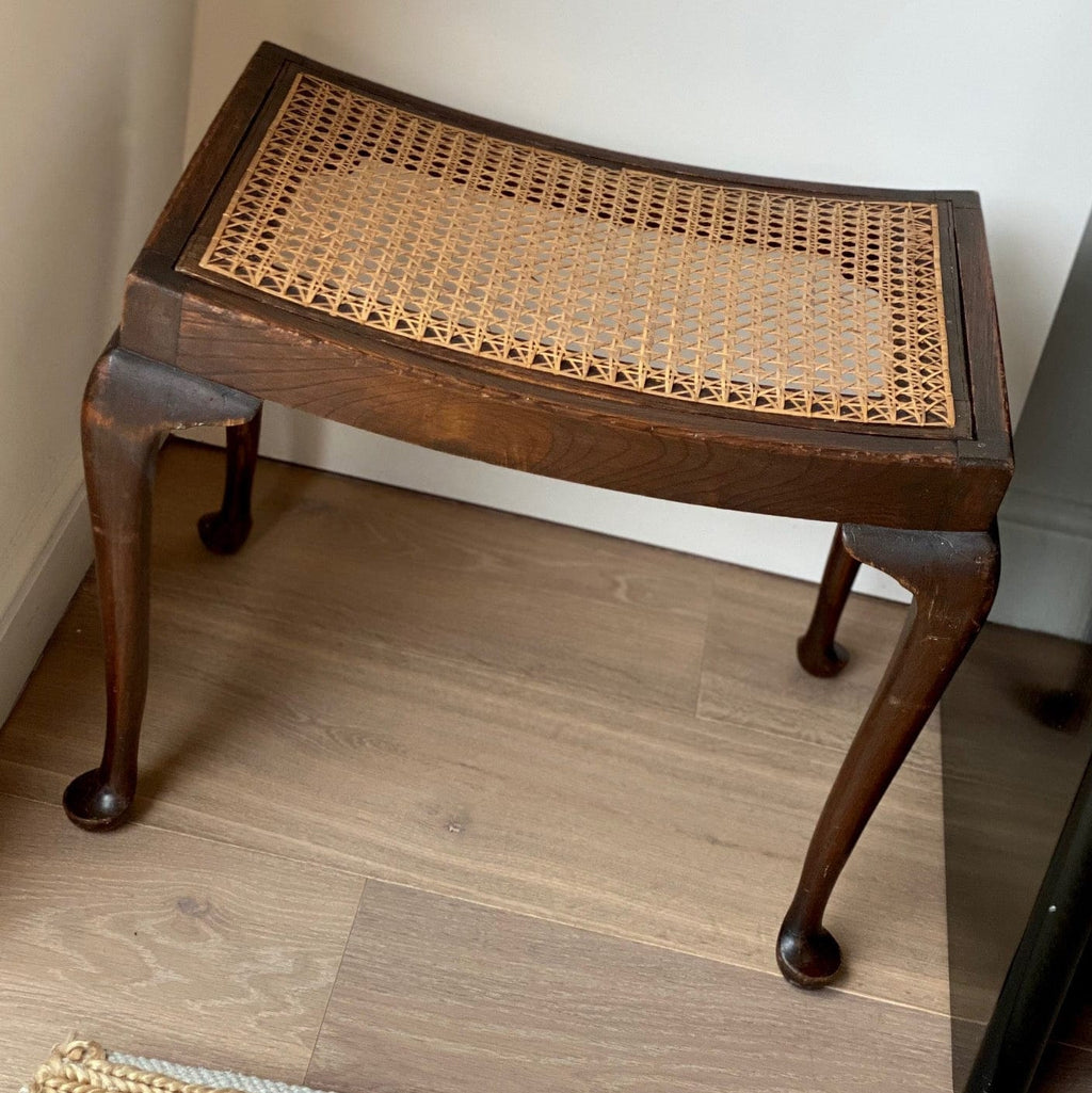 KEPT London Stock Mahogany cane seat stool