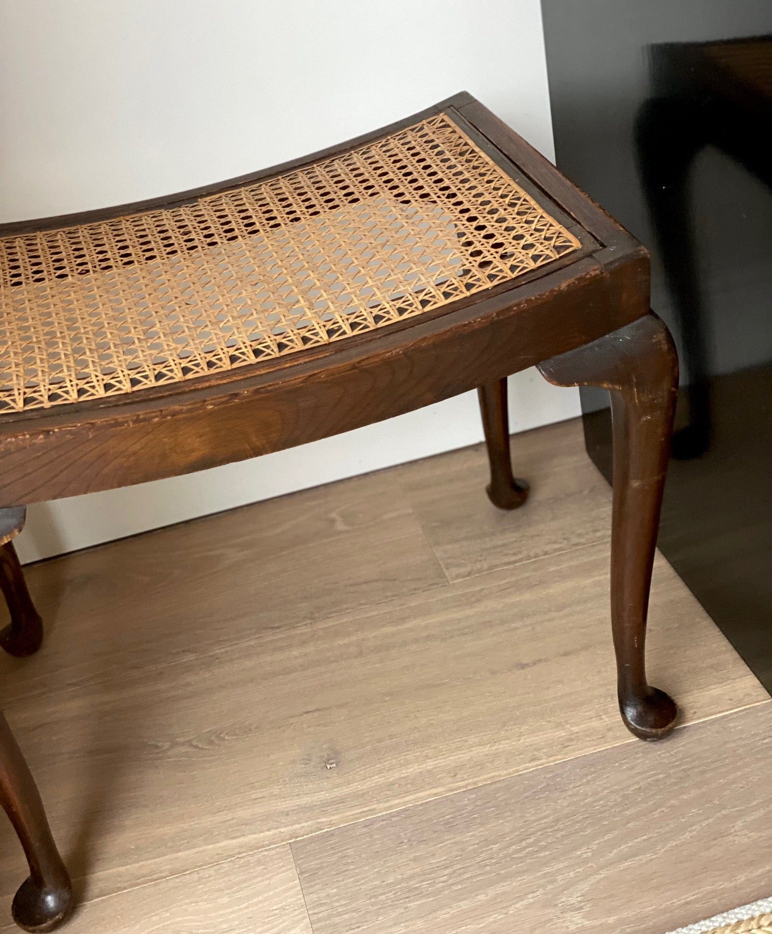 KEPT London Stock Mahogany cane seat stool