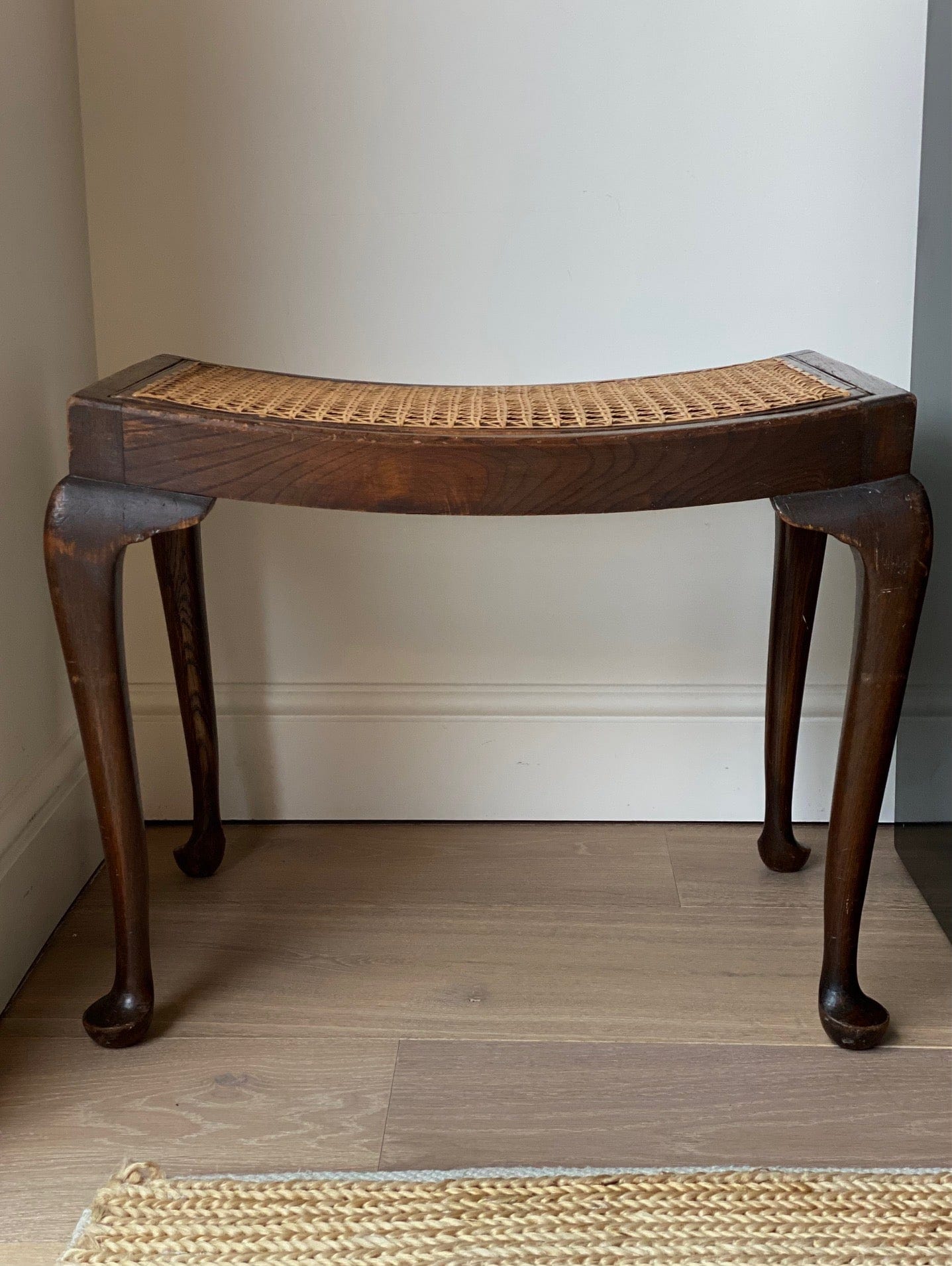 KEPT London Stock Mahogany cane seat stool