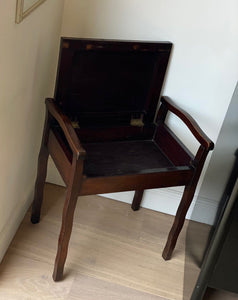 KEPT London Stock Mahogany lift top stool, wavy legs