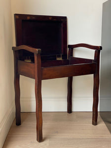 KEPT London Stock Mahogany lift top stool, wavy legs