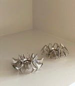 Load image into Gallery viewer, KEPT London Mema silver plated floral candle holders
