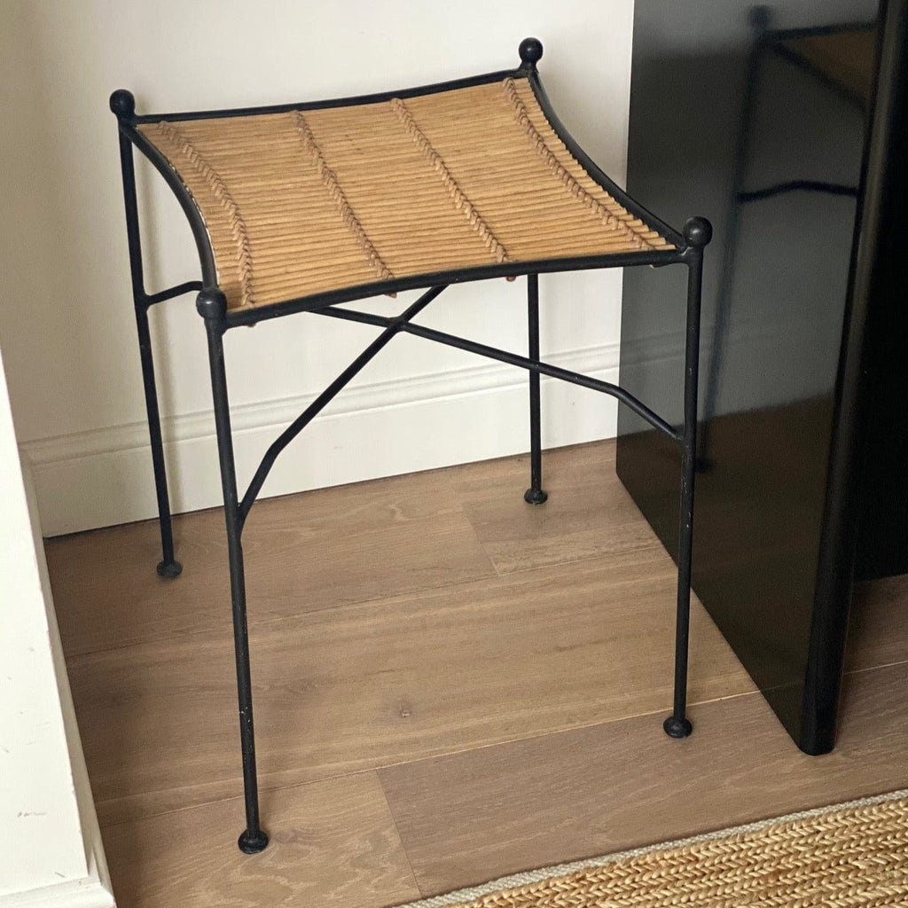 KEPT London Metal and rattan side table