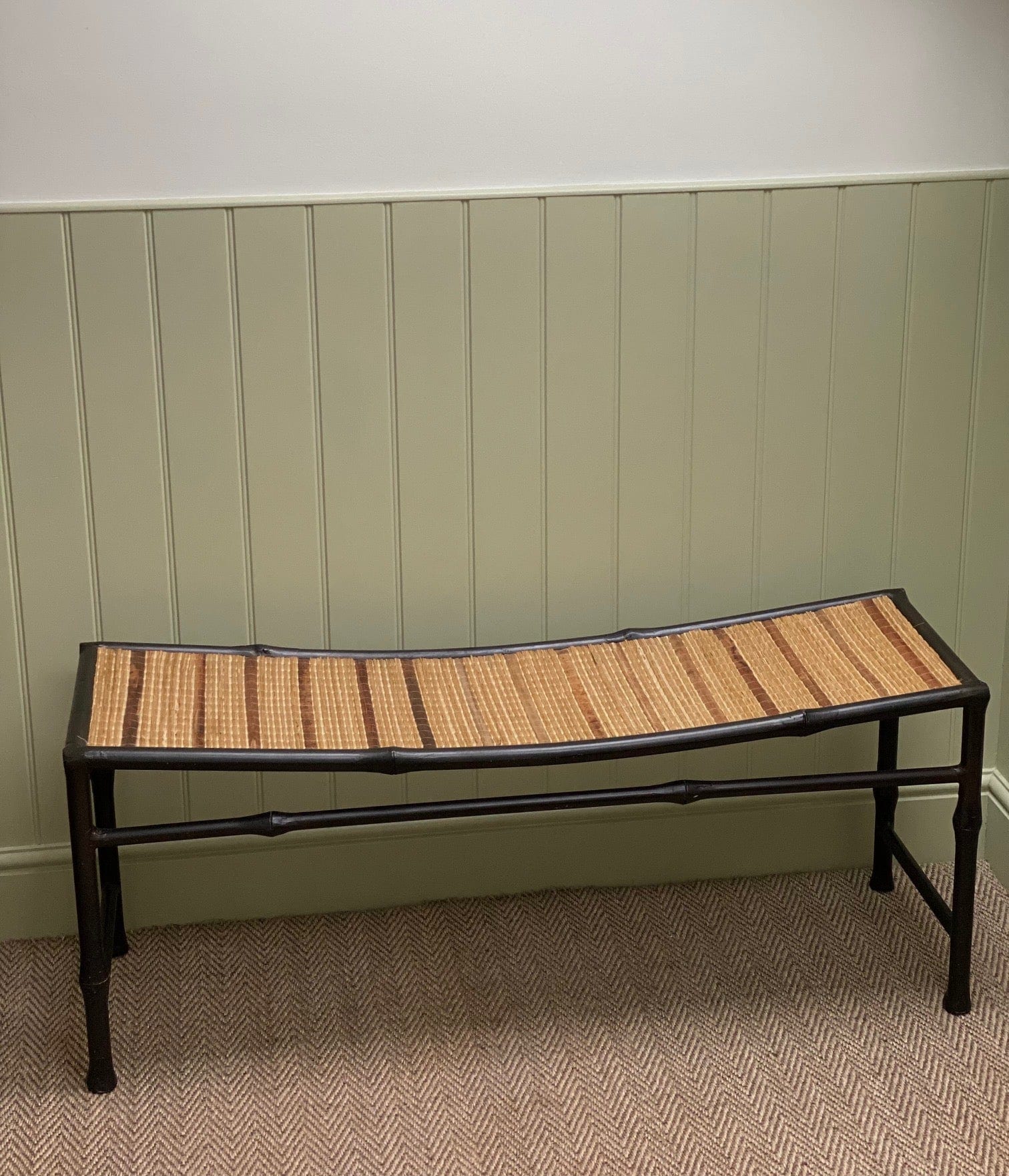 KEPT London Stock Metal bench with bamboo seat