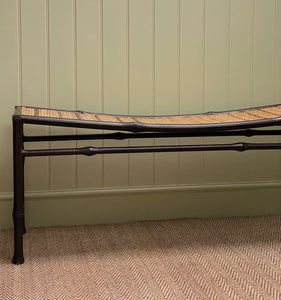 KEPT London Stock Metal bench with bamboo seat