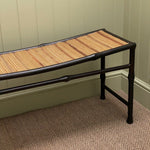 Load image into Gallery viewer, KEPT London Stock Metal bench with bamboo seat
