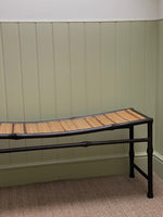 Load image into Gallery viewer, KEPT London Stock Metal bench with bamboo seat
