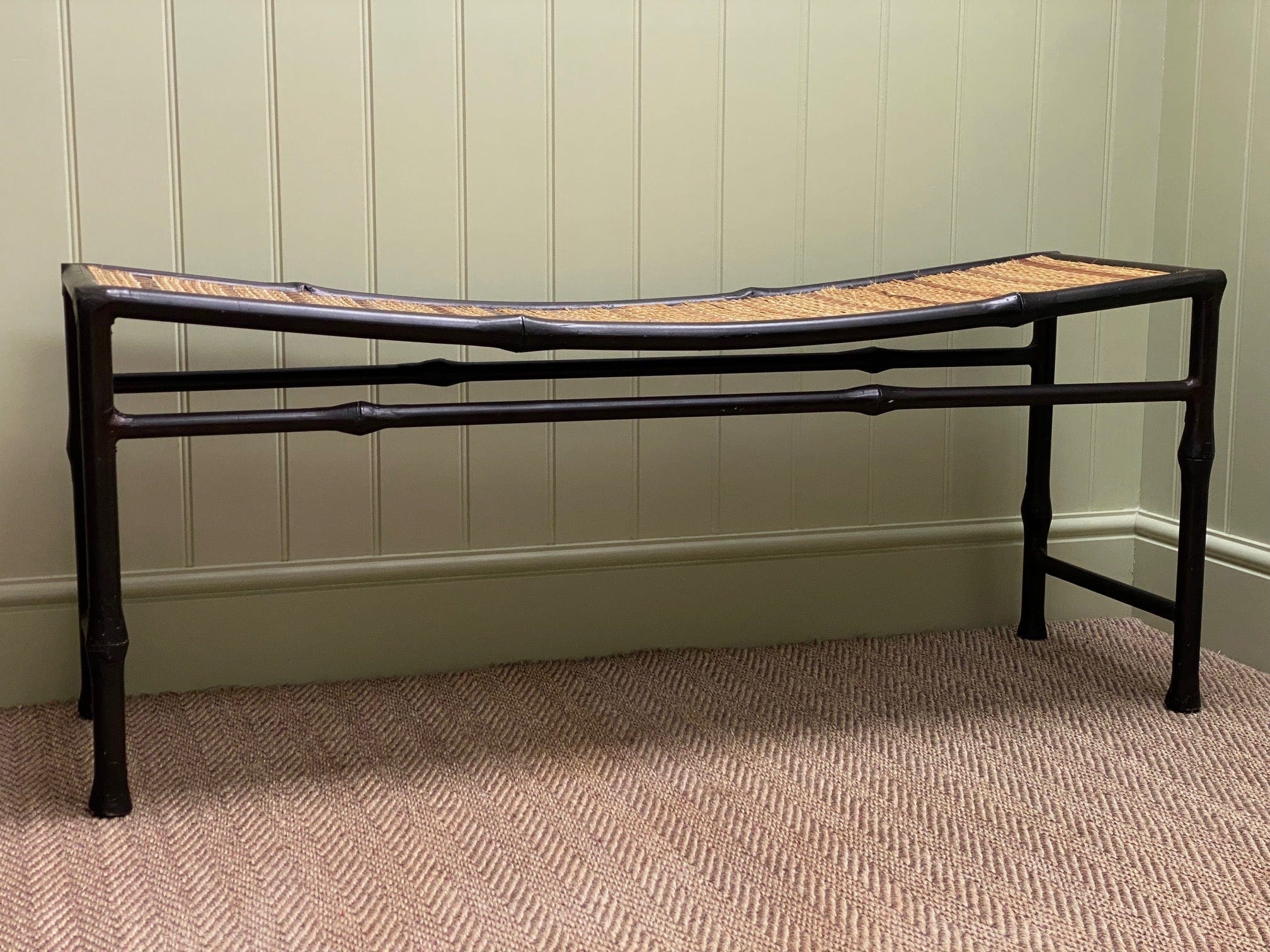 KEPT London Stock Metal bench with bamboo seat