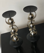 Load image into Gallery viewer, KEPT London Stock Mid-century chrome ball candleholders
