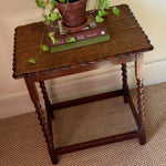 Load image into Gallery viewer, KEPT London Stock Oak side table with barley twist legs
