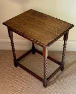 Load image into Gallery viewer, KEPT London Stock Oak side table with barley twist legs
