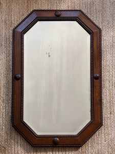 KEPT London Stock Octagonal oak mirror with beading detail