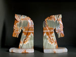 Load image into Gallery viewer, KEPT London Stock Onyx horsehead bookends
