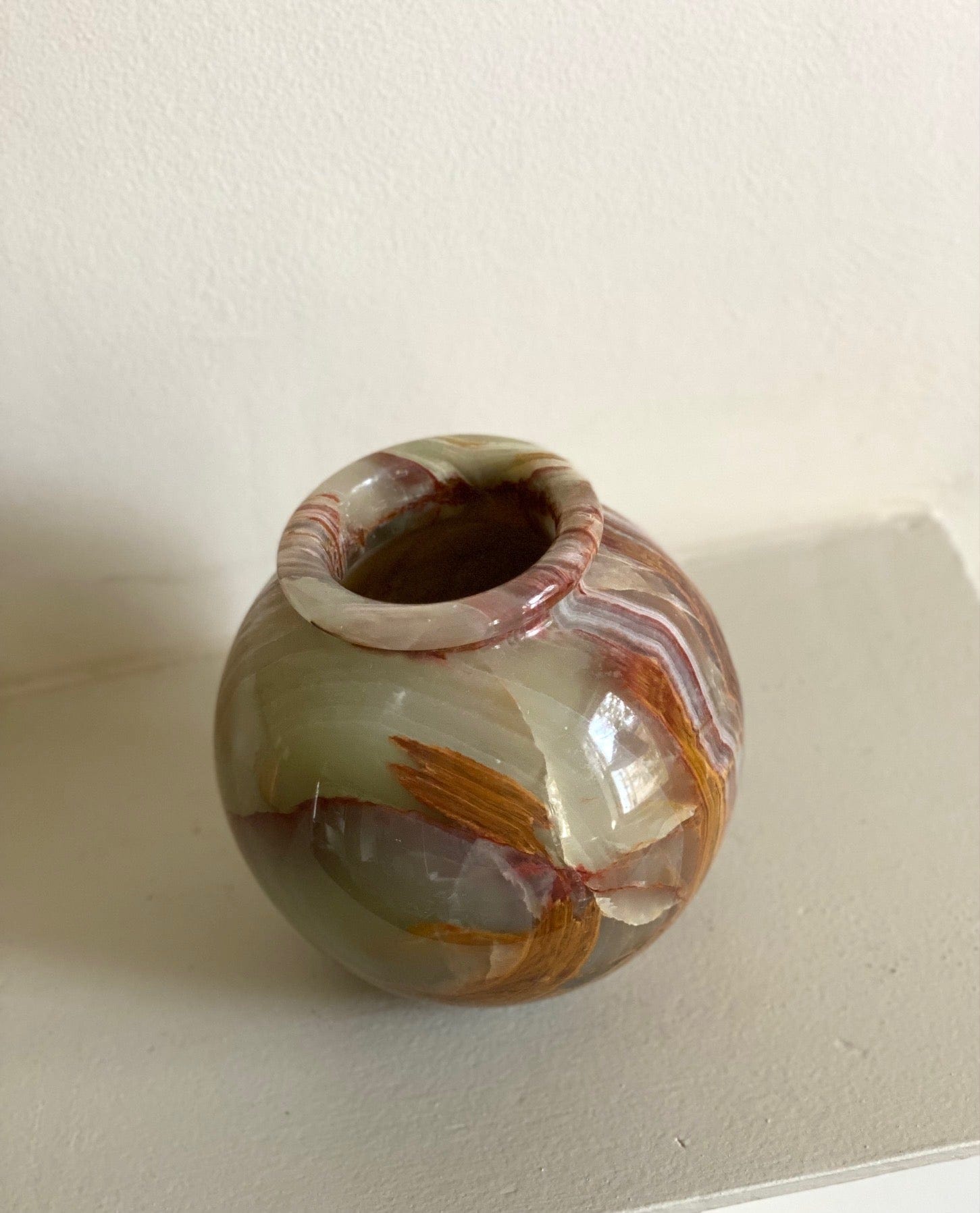 KEPT London Stock Onyx round vase