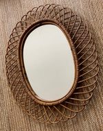 Load image into Gallery viewer, KEPT London Stock Oval cane mirror, attributed to Franco Albini
