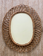 Load image into Gallery viewer, KEPT London Stock Oval cane mirror, attributed to Franco Albini
