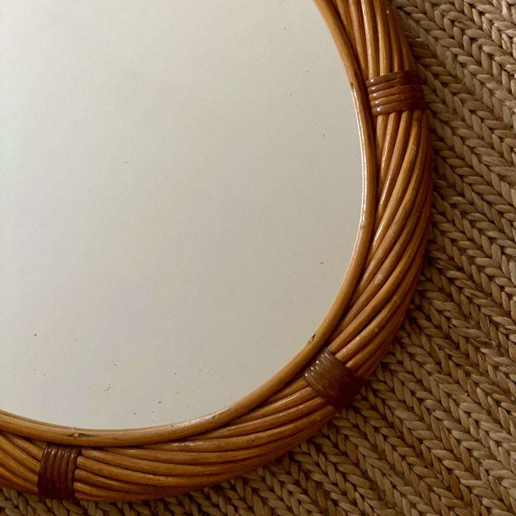 KEPT London Oval twisted cane mirror