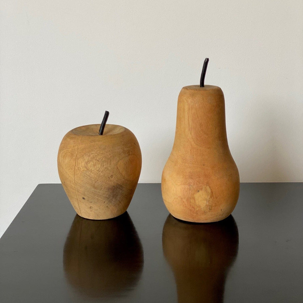 KEPT London Stock Oversized carved wooden apple and pear