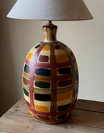 Load image into Gallery viewer, KEPT London Painted studio pottery lamp
