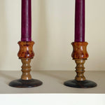 Load image into Gallery viewer, KEPT London Stock Pair of bakelite tortoiseshell candlesticks
