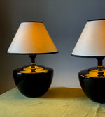 Load image into Gallery viewer, KEPT London Stock Pair of black ceramic lamps
