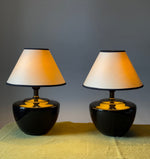 Load image into Gallery viewer, KEPT London Stock Pair of black ceramic lamps
