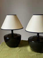 Load image into Gallery viewer, KEPT London Stock Pair of black ceramic lamps
