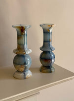Load image into Gallery viewer, KEPT London Pair of blue onyx small bud vases
