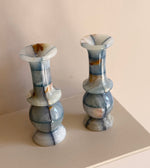 Load image into Gallery viewer, KEPT London Pair of blue onyx small bud vases
