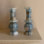 Load image into Gallery viewer, KEPT London Pair of blue onyx small bud vases
