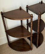Load image into Gallery viewer, KEPT London Pair of bobbin corner shelves

