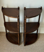 Load image into Gallery viewer, KEPT London Pair of bobbin corner shelves
