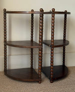 Load image into Gallery viewer, KEPT London Pair of bobbin corner shelves
