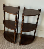 Load image into Gallery viewer, KEPT London Pair of bobbin corner shelves
