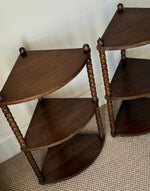 Load image into Gallery viewer, KEPT London Pair of bobbin corner shelves
