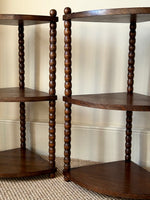 Load image into Gallery viewer, KEPT London Pair of bobbin corner shelves
