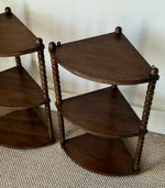 Load image into Gallery viewer, KEPT London Pair of bobbin corner shelves
