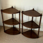 Load image into Gallery viewer, KEPT London Pair of bobbin corner shelves

