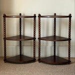 Load image into Gallery viewer, KEPT London Pair of bobbin corner shelves
