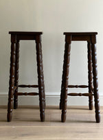 Load image into Gallery viewer, KEPT London Pair of bobbin turned bar stools
