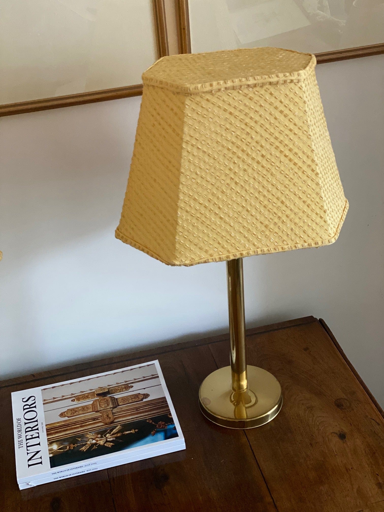 KEPT London Pair of brass lamps with shades