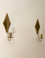 Load image into Gallery viewer, KEPT London Stock Pair of brass rhombus wall sconces, Gusum
