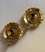 Load image into Gallery viewer, KEPT London Stock Pair of brass scalloped chambersticks
