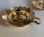 Load image into Gallery viewer, KEPT London Stock Pair of brass scalloped chambersticks
