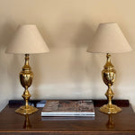 Load image into Gallery viewer, KEPT London Stock Pair of brass shaped lamps
