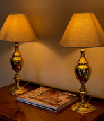 Load image into Gallery viewer, KEPT London Stock Pair of brass shaped lamps

