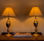 Load image into Gallery viewer, KEPT London Stock Pair of brass shaped lamps

