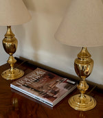 Load image into Gallery viewer, KEPT London Stock Pair of brass shaped lamps
