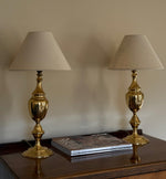 Load image into Gallery viewer, KEPT London Stock Pair of brass shaped lamps
